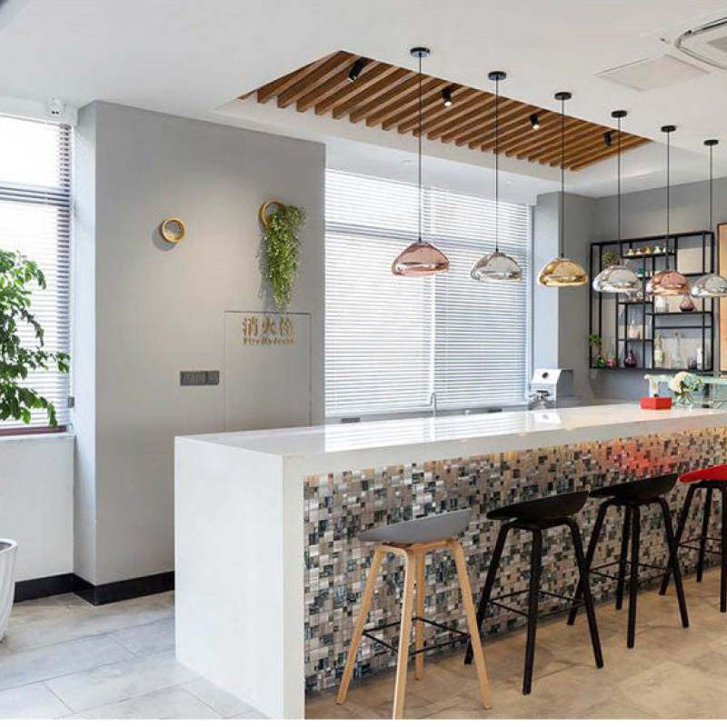 Halo Pendant Light Modern Glass Metal Bread Shape Dining Room