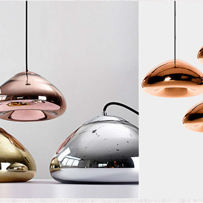 Halo Pendant Light Modern Glass Metal Bread Shape Dining Room