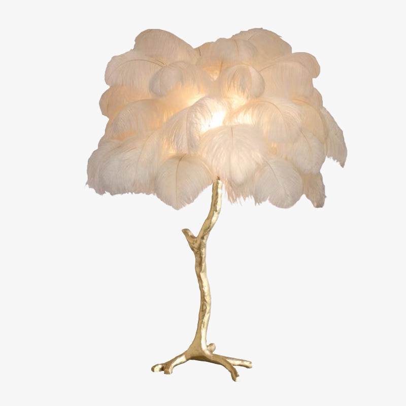 Yono Floor Table Lamp Ostrich Feathers Exclusive Nordic Luxury