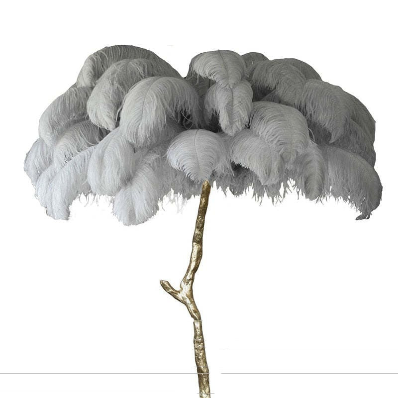 Yono Floor Table Lamp Ostrich Feathers Exclusive Nordic Luxury