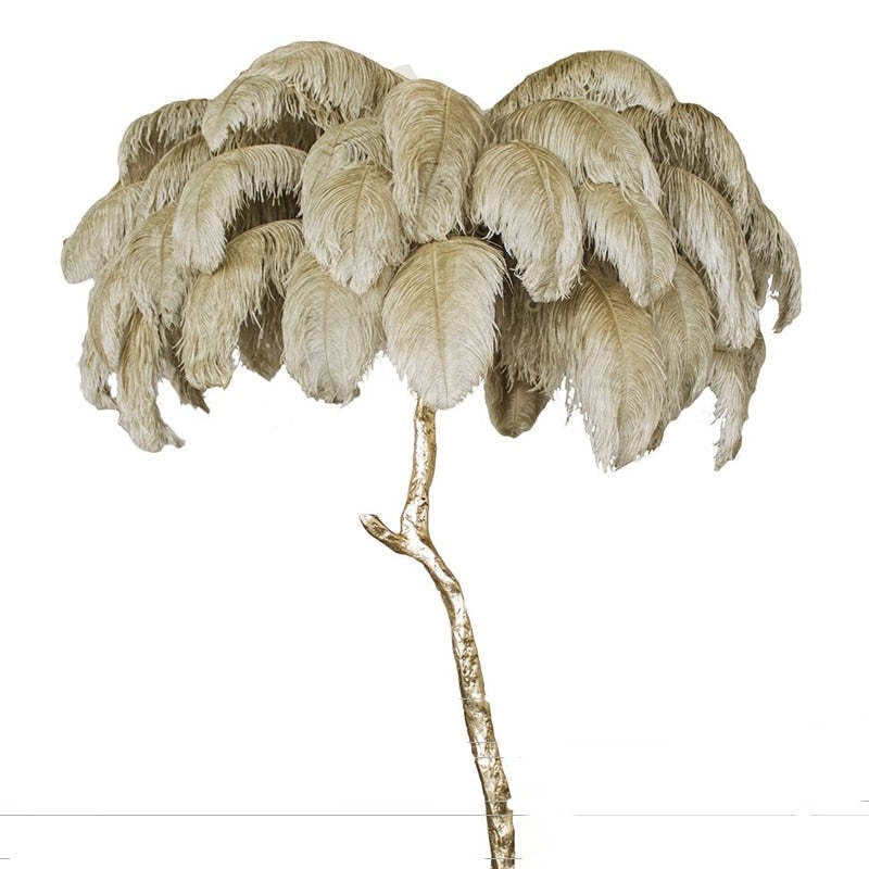Yono Floor Table Lamp Ostrich Feathers Exclusive Nordic Luxury