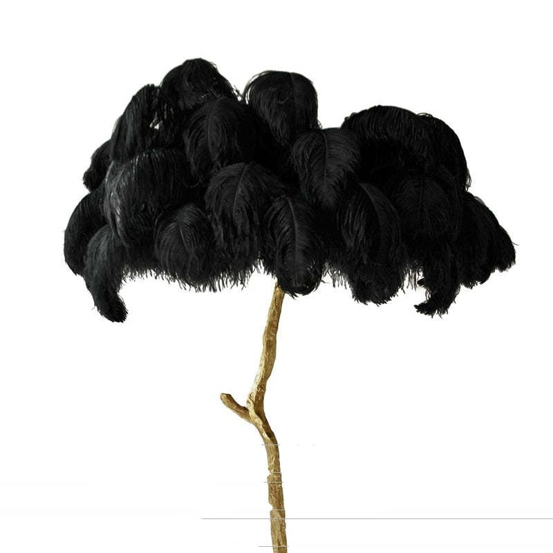Yono Floor Table Lamp Ostrich Feathers Exclusive Nordic Luxury
