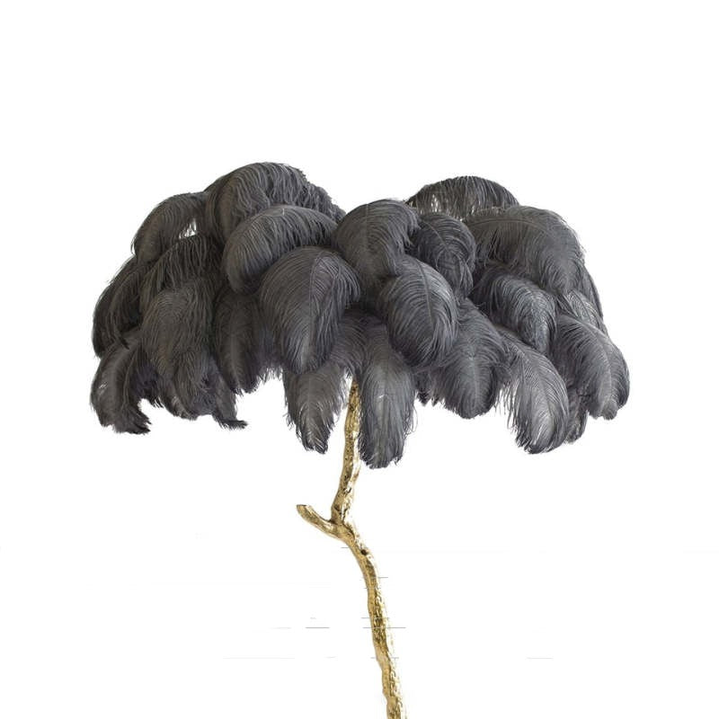 Yono Floor Table Lamp Ostrich Feathers Exclusive Nordic Luxury