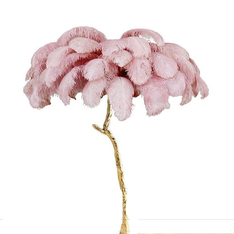 Yono Floor Table Lamp Ostrich Feathers Exclusive Nordic Luxury