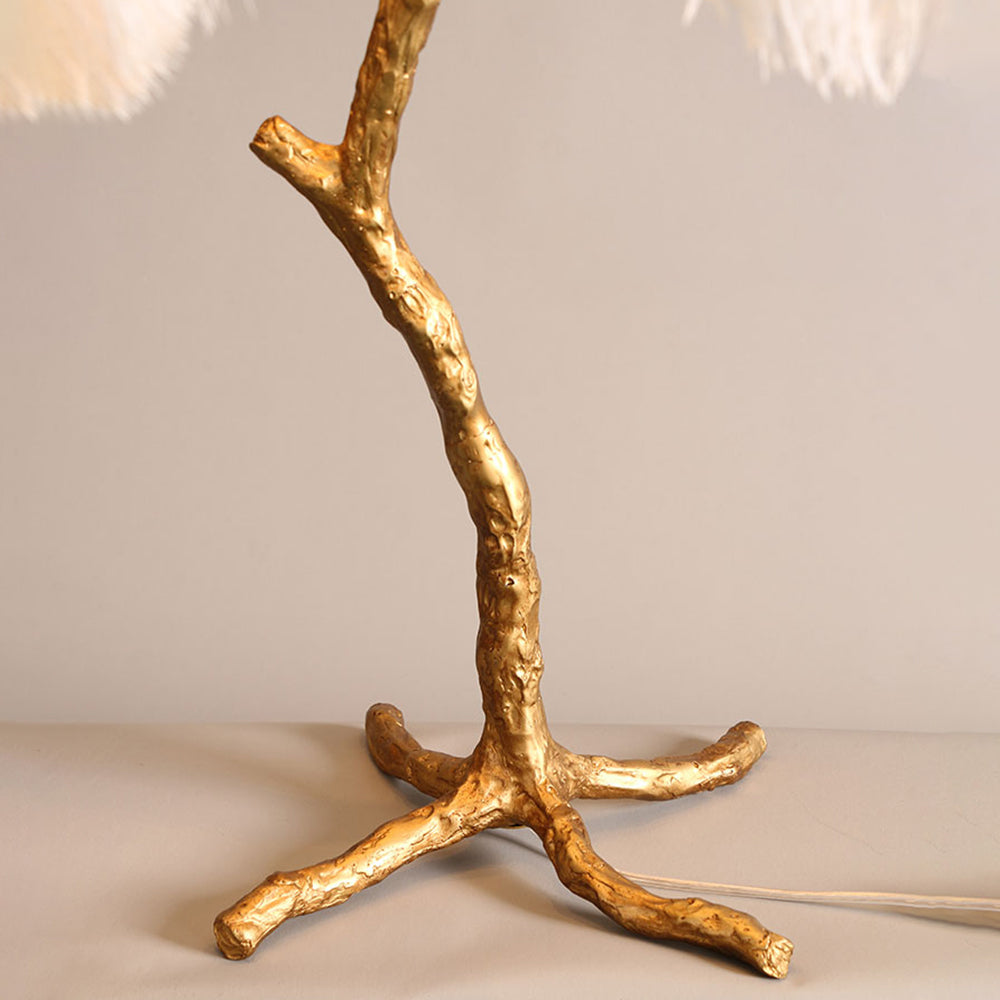 Yono Floor Table Lamp Ostrich Feathers Exclusive Nordic Luxury