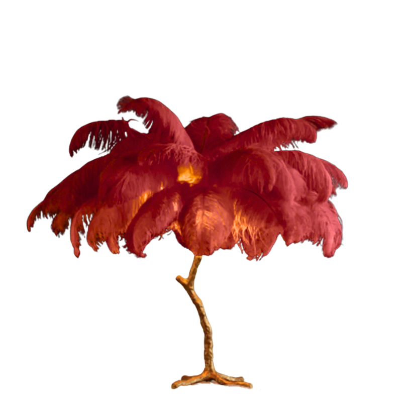 Yono Floor Table Lamp Ostrich Feathers Exclusive Nordic Luxury