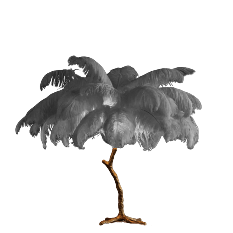 Yono Floor Table Lamp Ostrich Feathers Exclusive Nordic Luxury