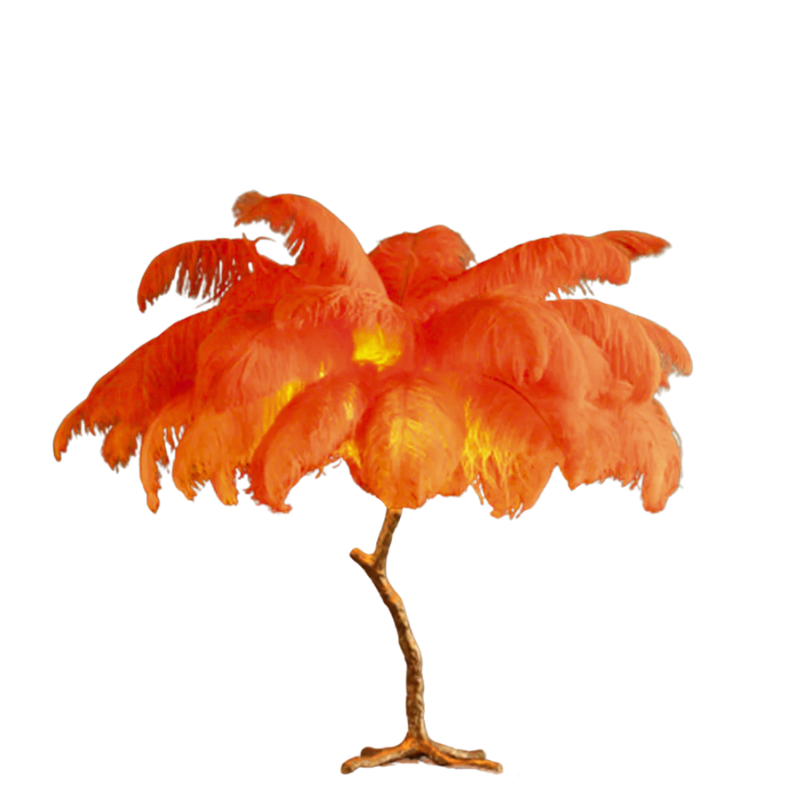 Yono Floor Table Lamp Ostrich Feathers Exclusive Nordic Luxury