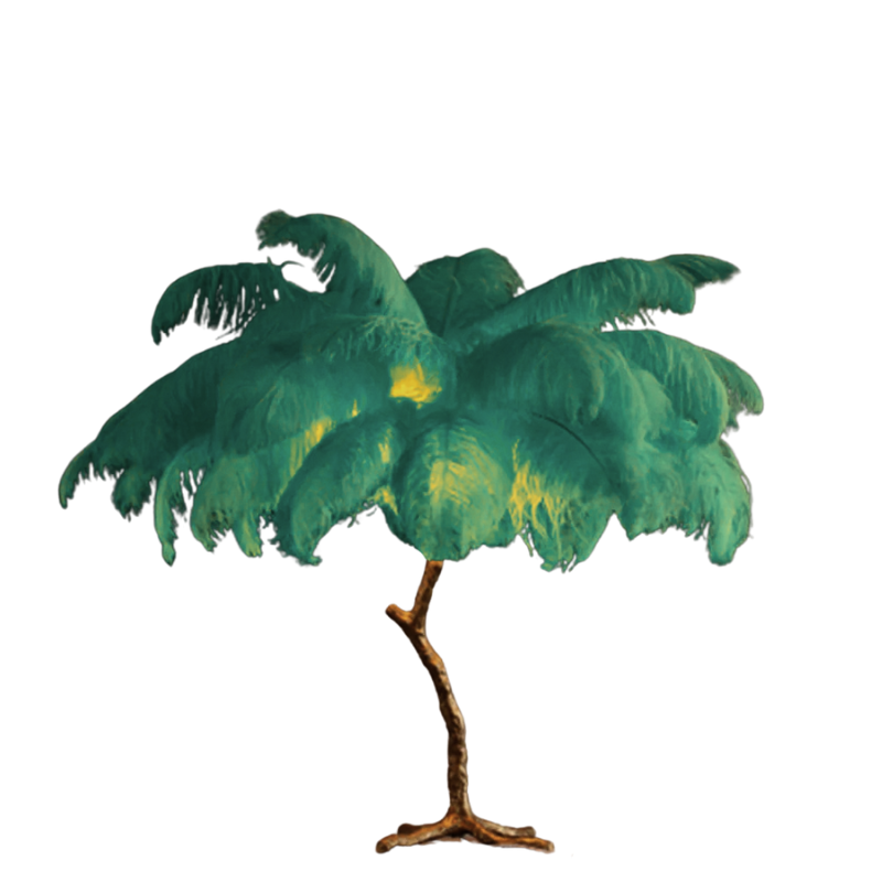 Yono Floor Table Lamp Ostrich Feathers Exclusive Nordic Luxury