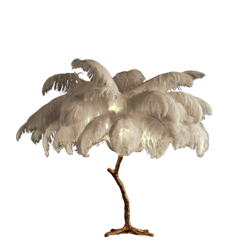 Yono Floor Table Lamp Ostrich Feathers Exclusive Nordic Luxury