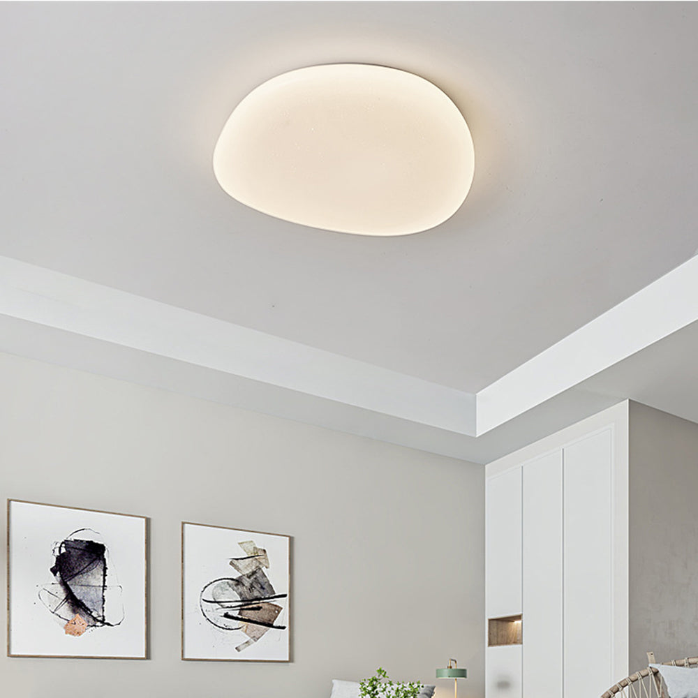 Soleil Flush Mount Ceiling Light Modern Pebble Shape Bedroom Living Room