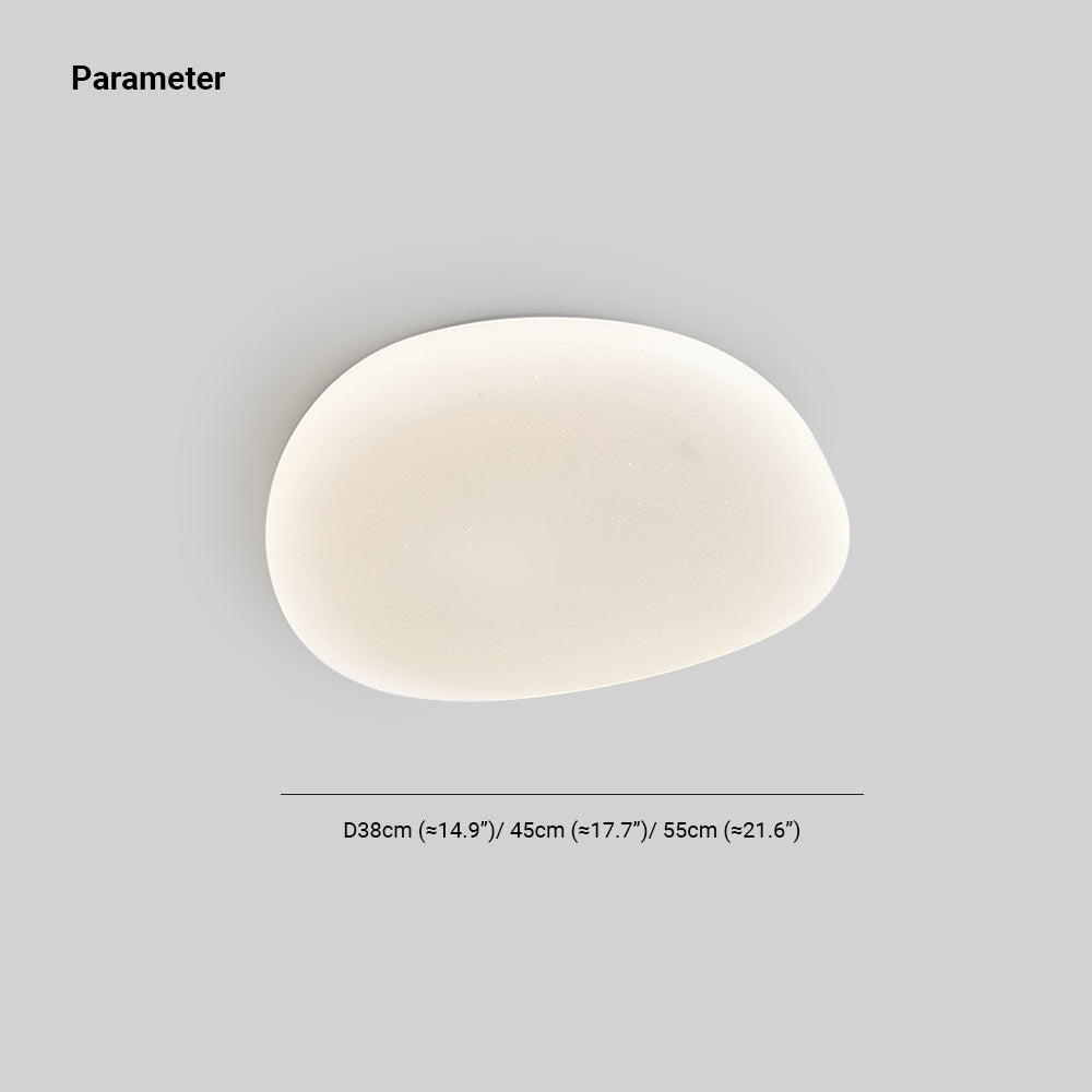 Soleil Flush Mount Ceiling Light Modern Pebble Shape Bedroom Living Room