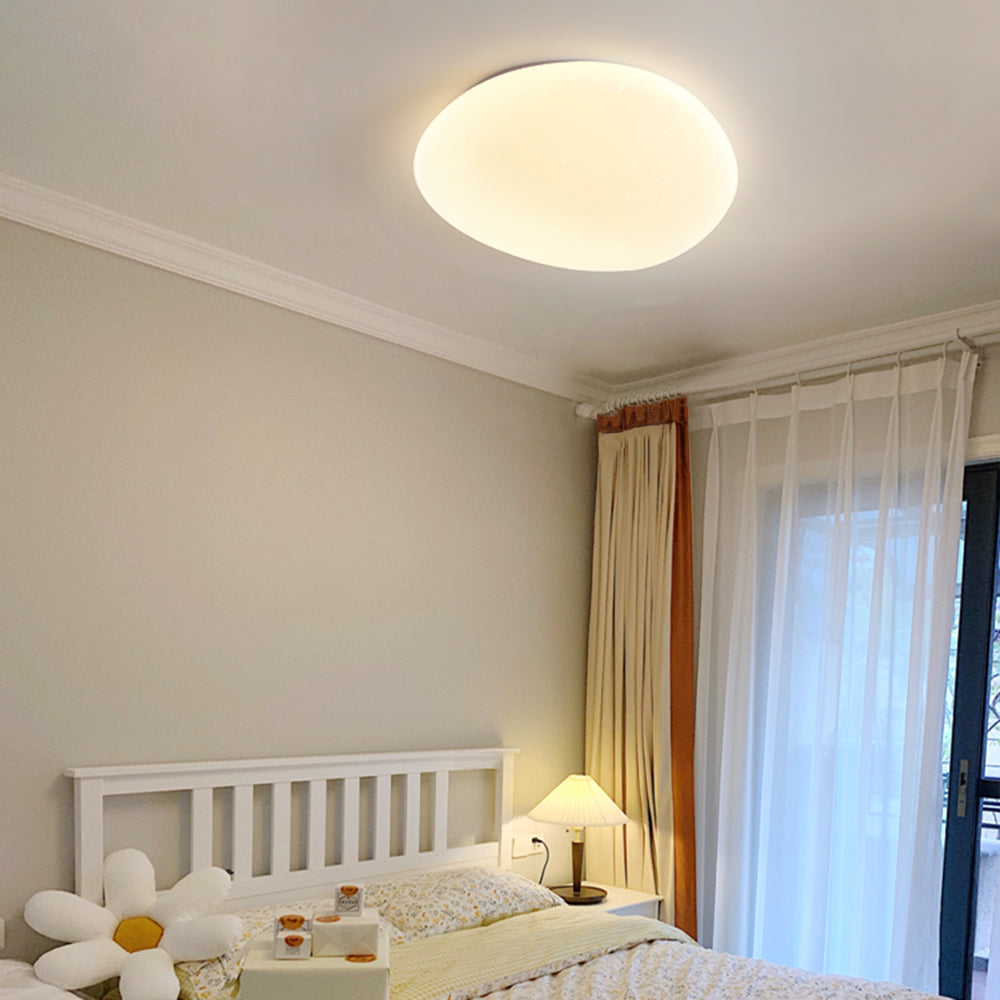 Soleil Flush Mount Ceiling Light Modern Pebble Shape Bedroom Living Room