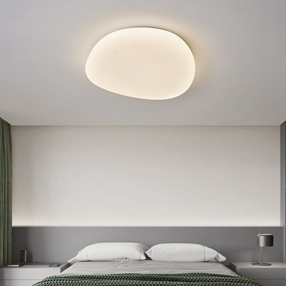 Soleil Flush Mount Ceiling Light Modern Pebble Shape Bedroom Living Room