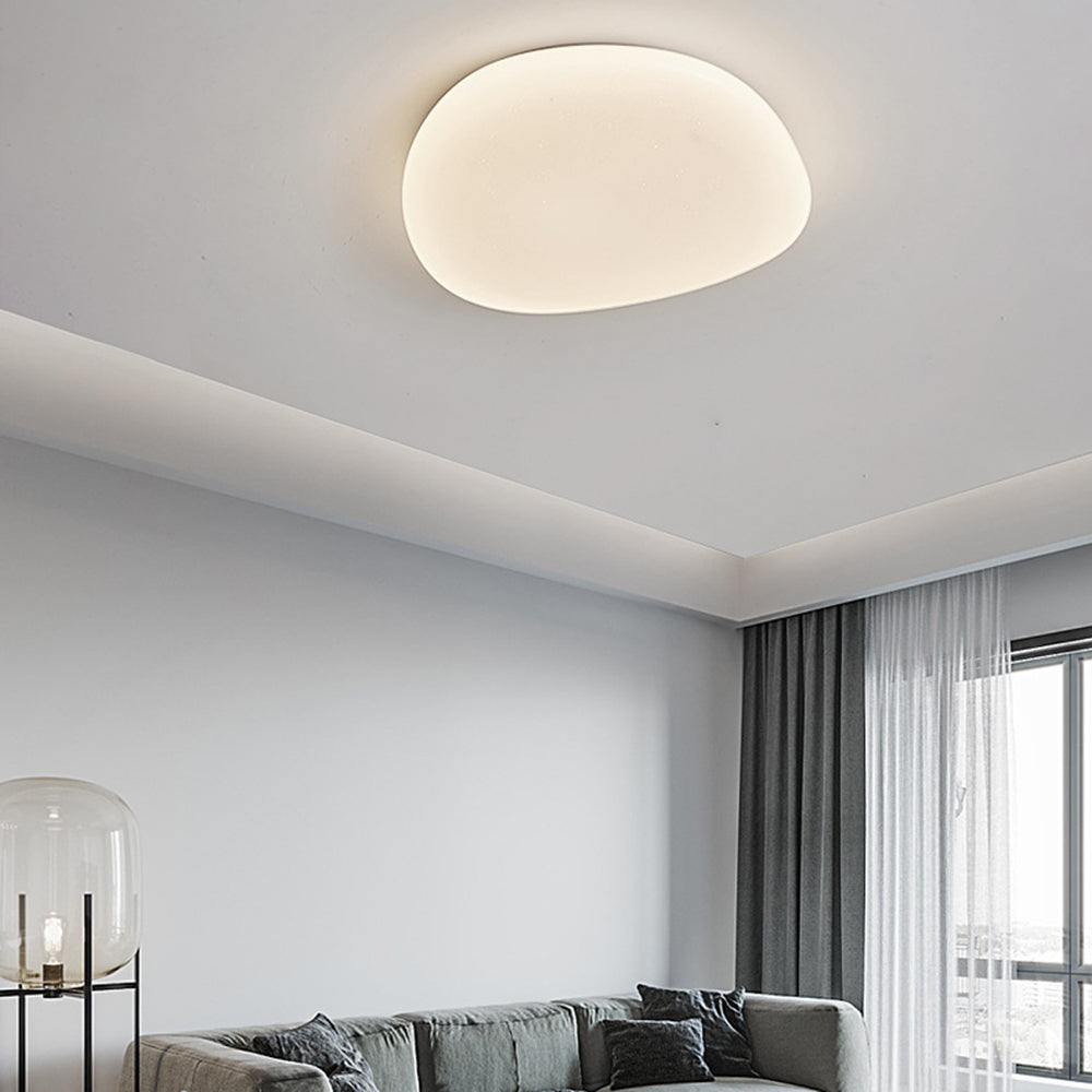 Soleil Flush Mount Ceiling Light Modern Pebble Shape Bedroom Living Room