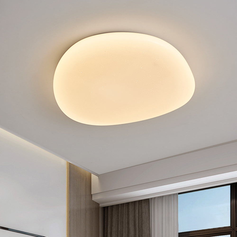 Soleil Flush Mount Ceiling Light Modern Pebble Shape Bedroom Living Room