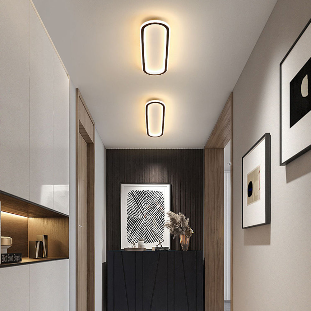 Soleil Ceiling Light Modern Rectangular Recessed Metal Acrylic Living Room