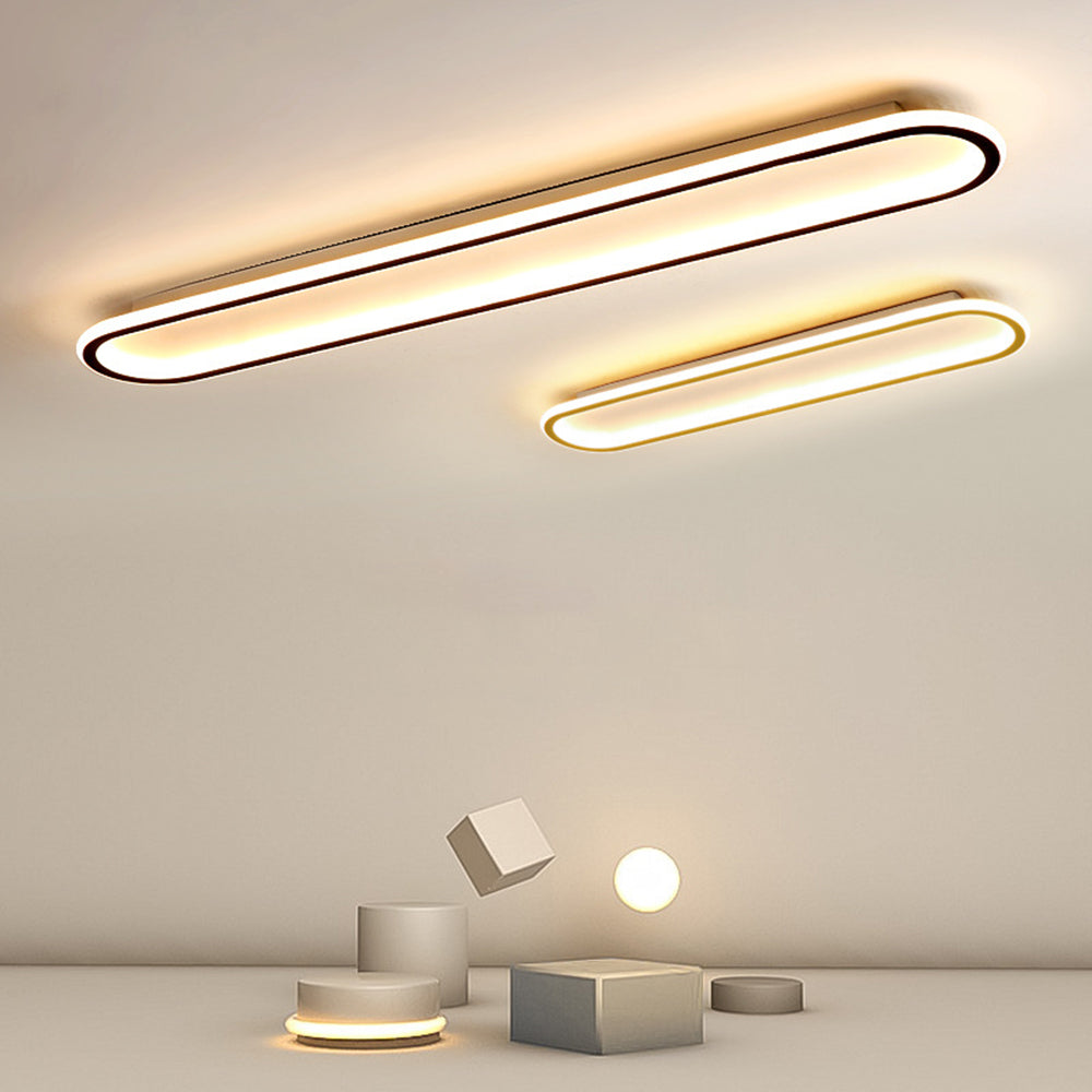 Soleil Ceiling Light Modern Rectangular Recessed Metal Acrylic Living Room
