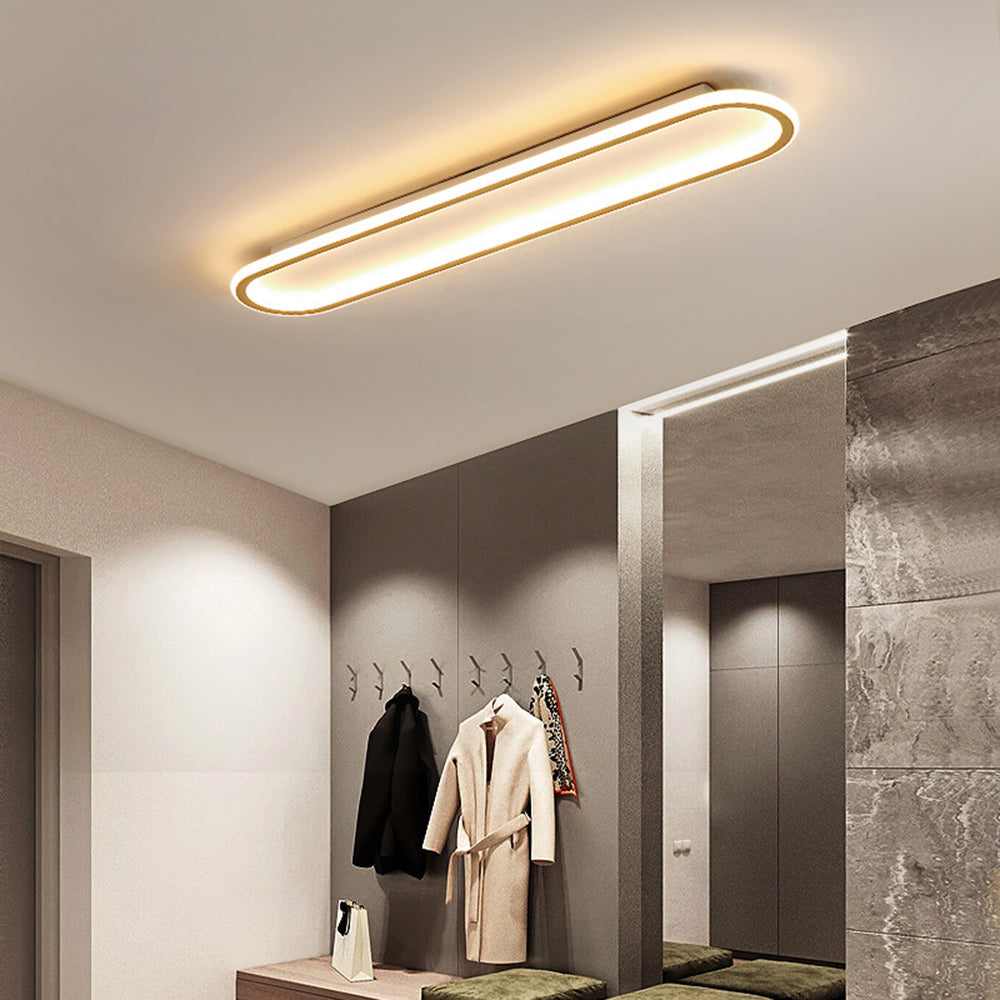 Soleil Ceiling Light Modern Rectangular Recessed Metal Acrylic Living Room