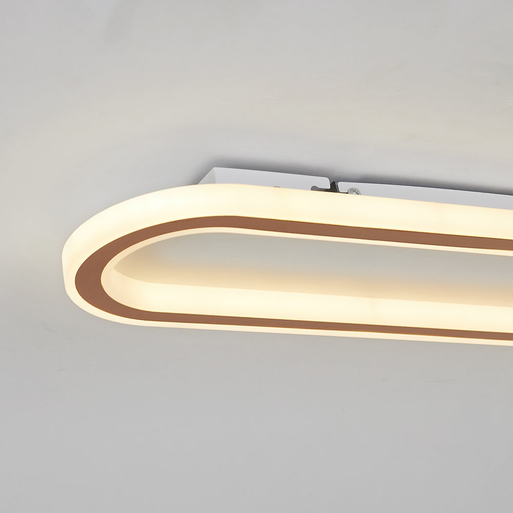 Soleil Ceiling Light Modern Rectangular Recessed Metal Acrylic Living Room
