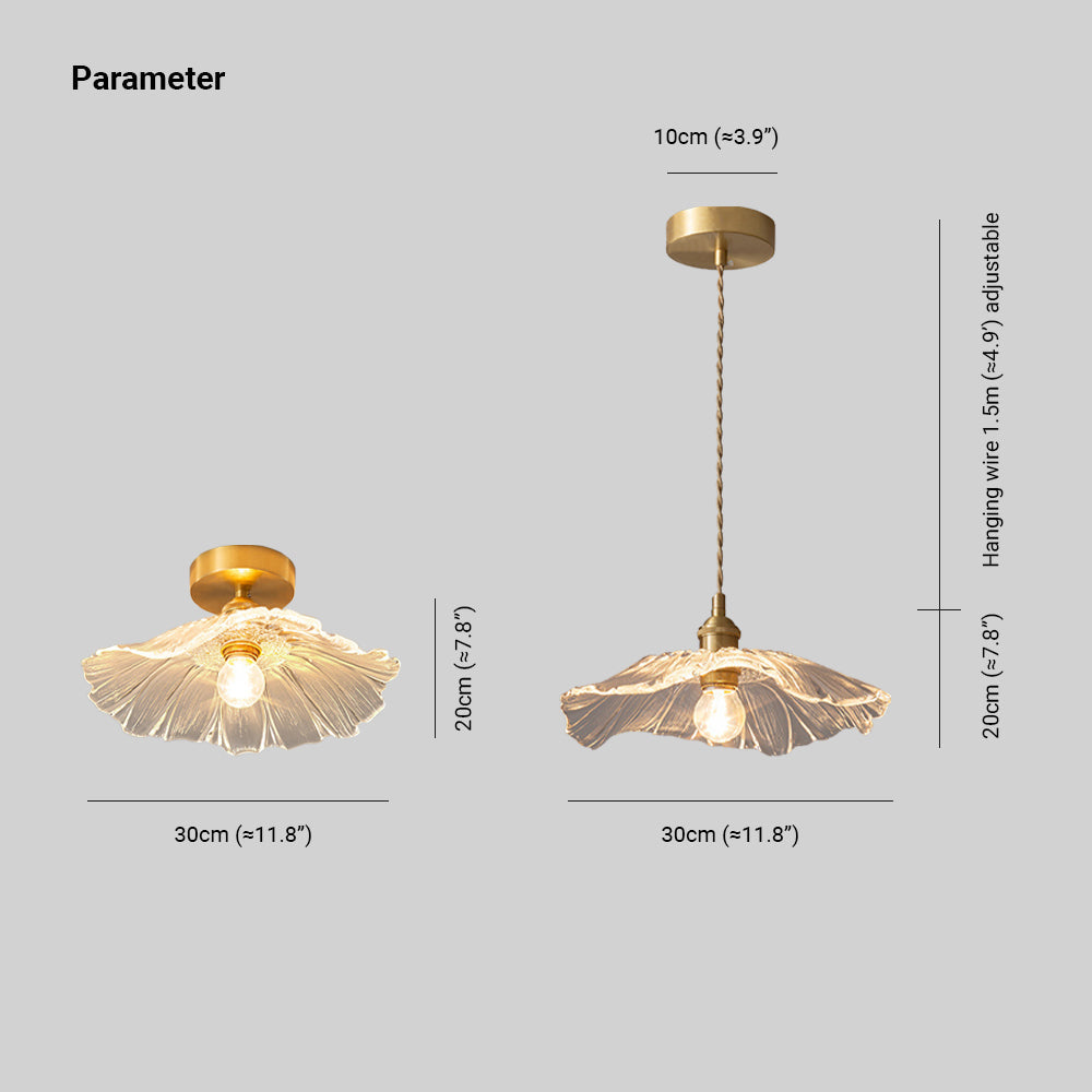 Nexa Ceiling Light Recessed Floral Glass Art Deco Living Room Dining Room