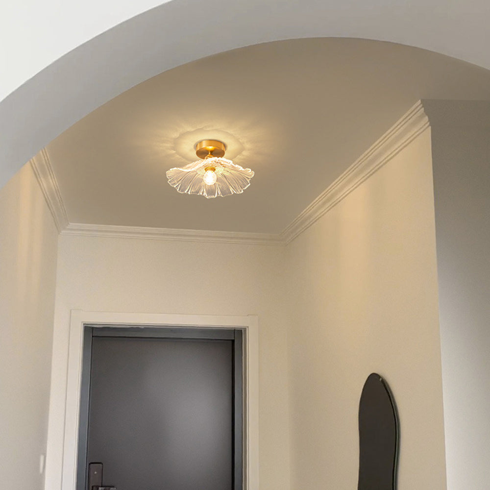 Nexa Ceiling Light Recessed Floral Glass Art Deco Living Room Dining Room