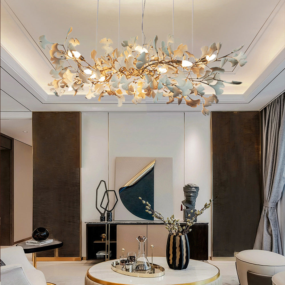 Aura Chandelier Luxury Acrylic Modern LED Gold Metal Living Room