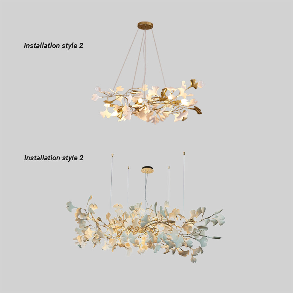 Aura Chandelier Luxury Acrylic Modern LED Gold Metal Living Room