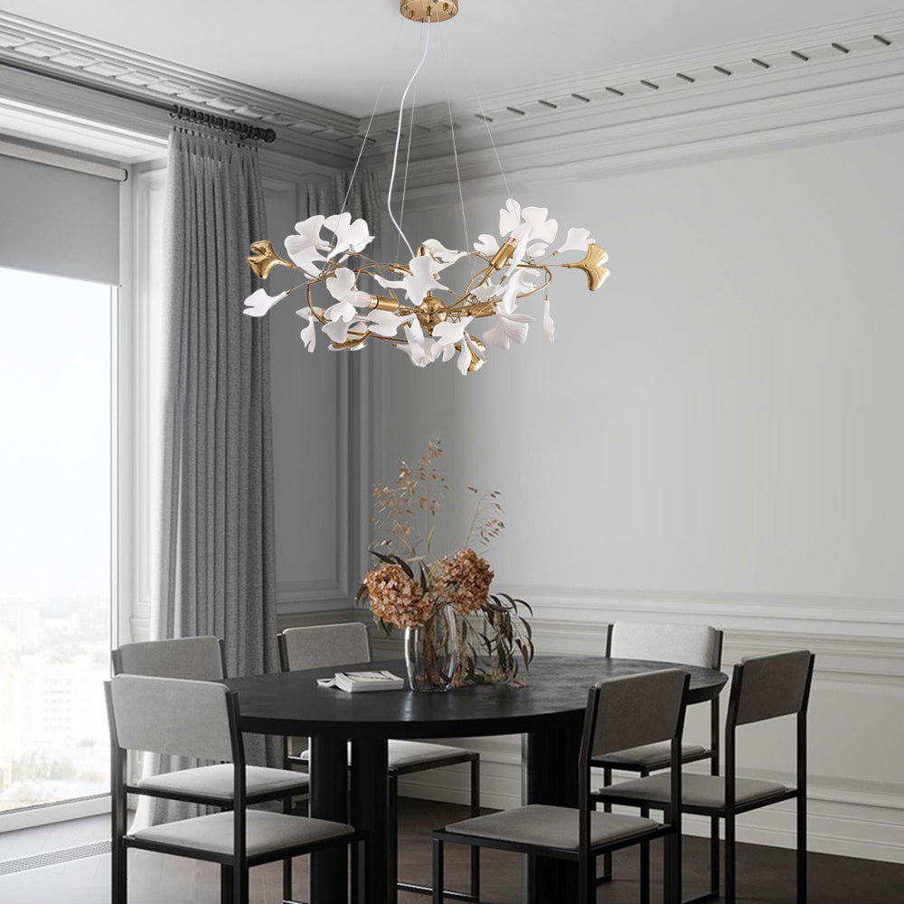 Aura Chandelier Luxury Acrylic Modern LED Gold Metal Living Room
