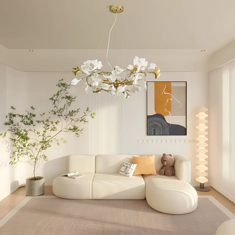 Aura Chandelier Luxury Acrylic Modern LED Gold Metal Living Room