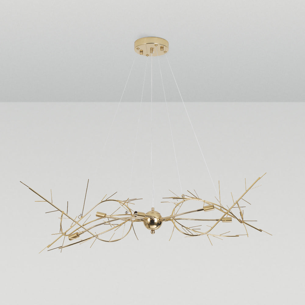 Aura Chandelier Luxury Acrylic Modern LED Gold Metal Living Room