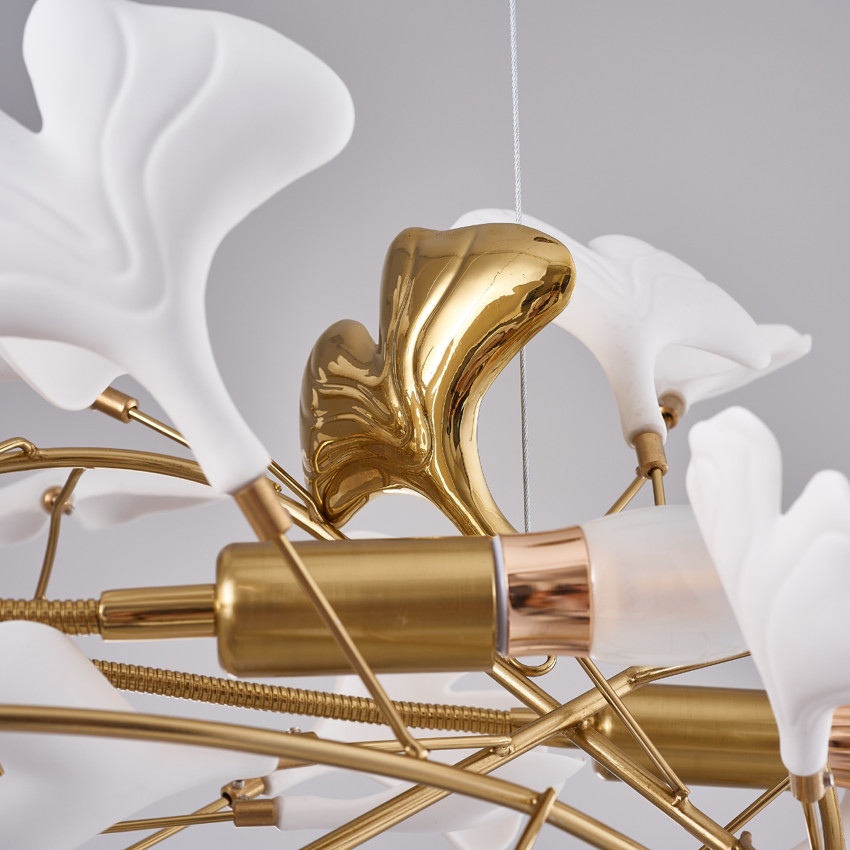Aura Chandelier Luxury Acrylic Modern LED Gold Metal Living Room