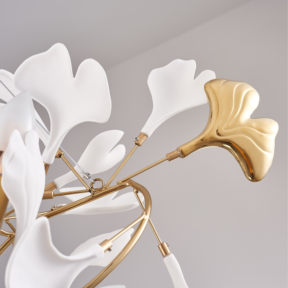 Aura Chandelier Luxury Acrylic Modern LED Gold Metal Living Room