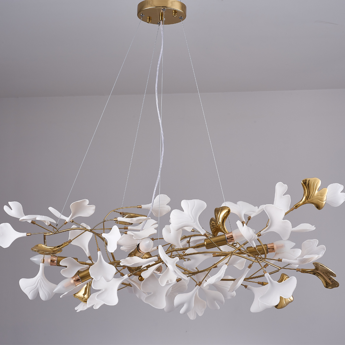 Aura Chandelier Luxury Acrylic Modern LED Gold Metal Living Room
