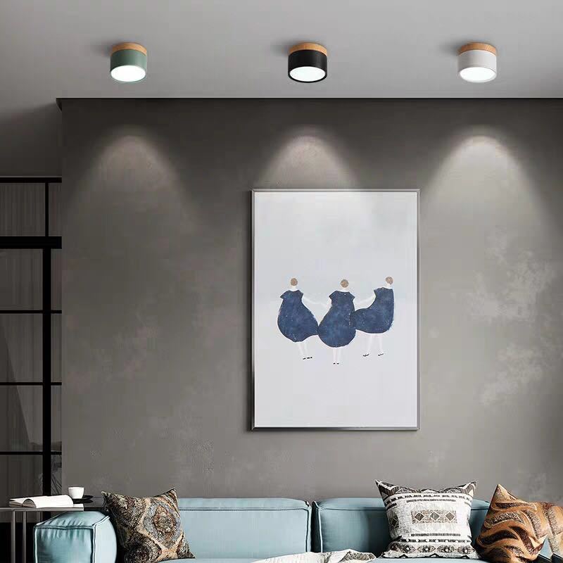 Halo Flush Mount Ceiling Light Modern Cylindrical Metal Acrylic