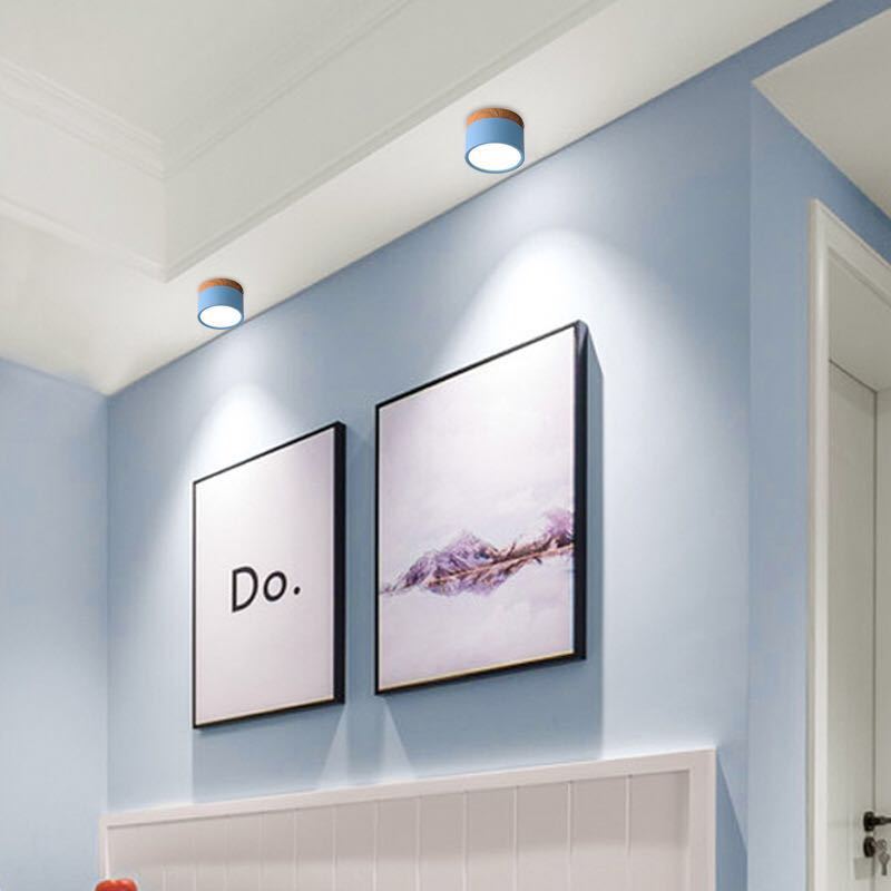 Halo Flush Mount Ceiling Light Modern Cylindrical Metal Acrylic
