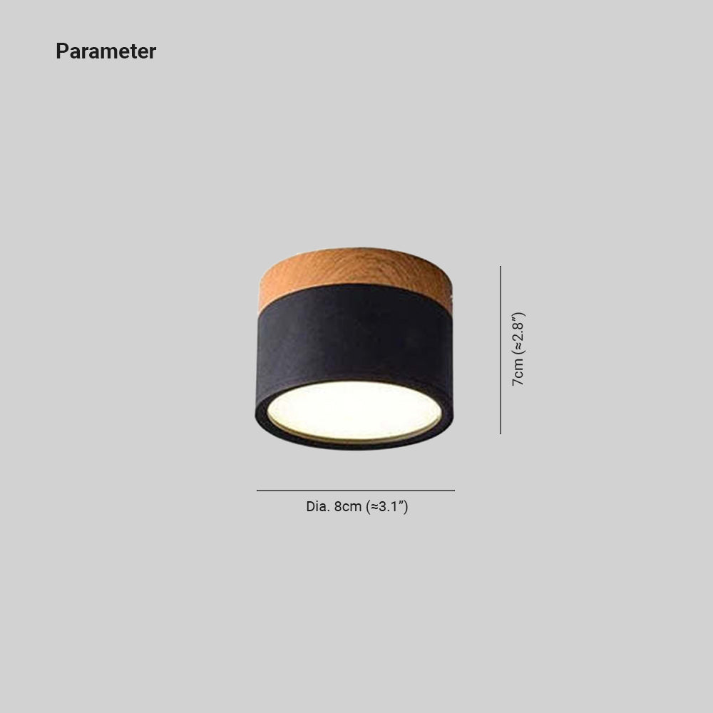 Halo Flush Mount Ceiling Light Modern Cylindrical Metal Acrylic