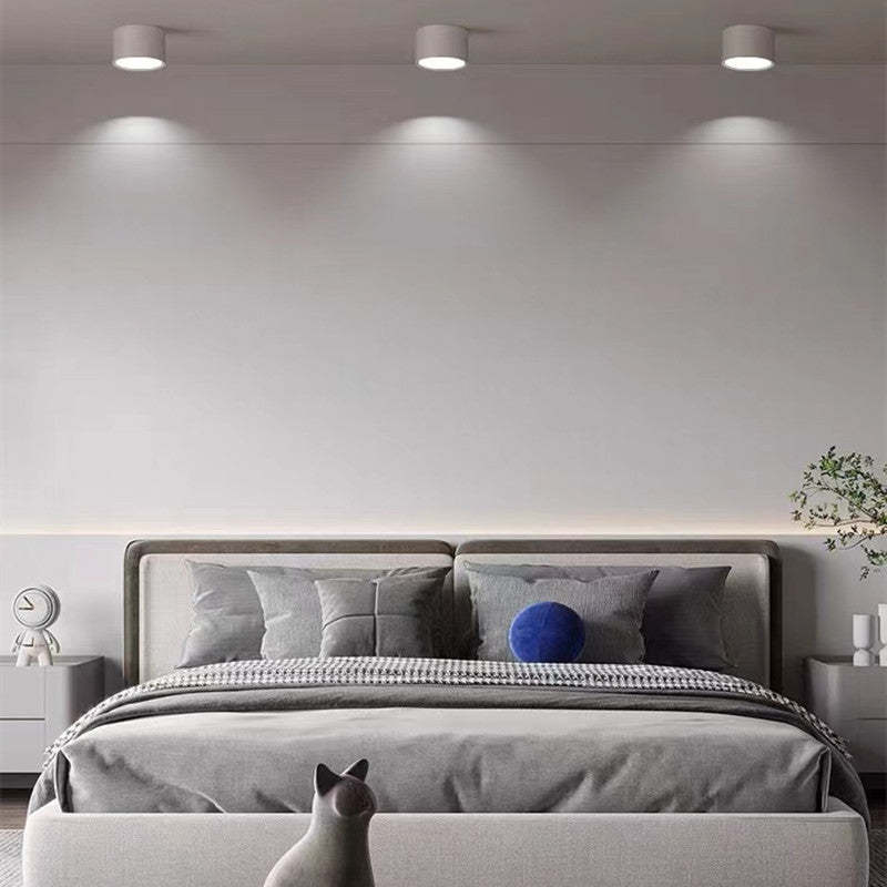 Halo Flush Mount Ceiling Light Modern Cylindrical Metal Acrylic