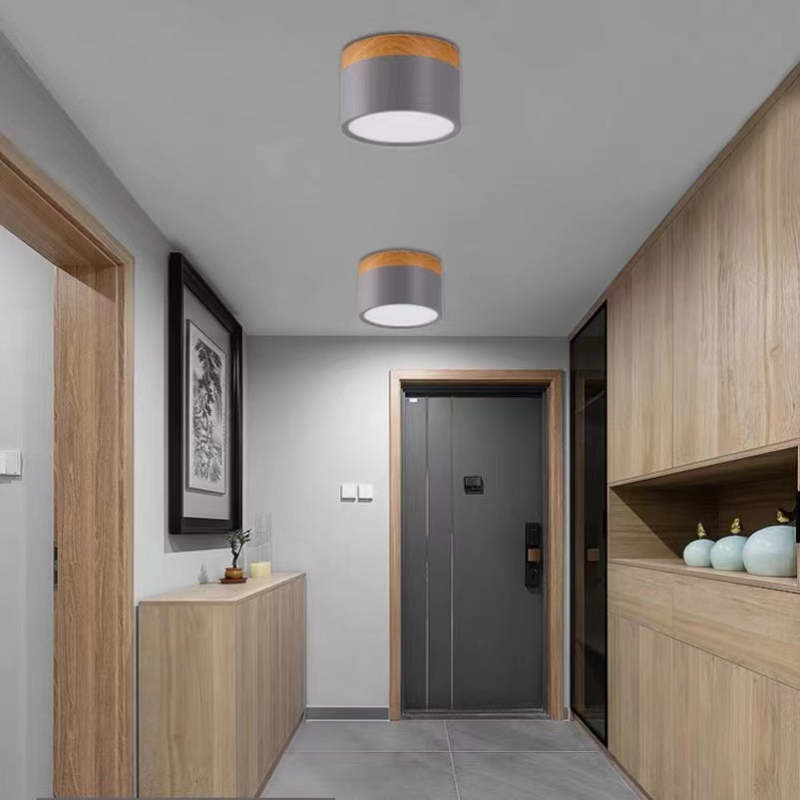 Halo Flush Mount Ceiling Light Modern Cylindrical Metal Acrylic