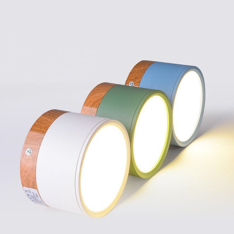 Halo Flush Mount Ceiling Light Modern Cylindrical Metal Acrylic