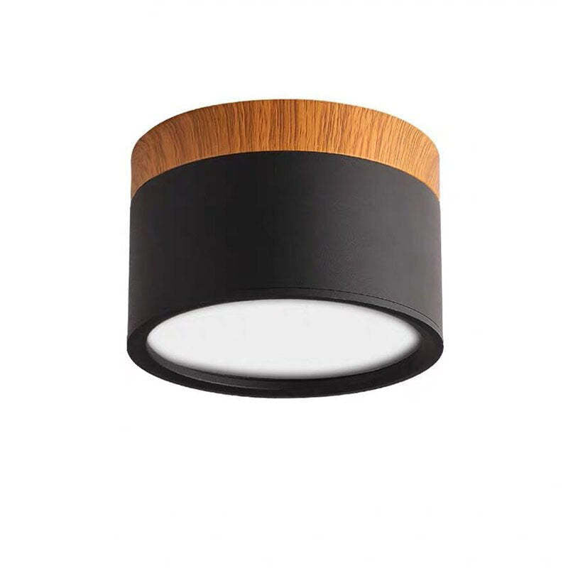 Halo Flush Mount Ceiling Light Modern Cylindrical Metal Acrylic