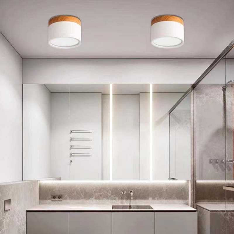 Halo Flush Mount Ceiling Light Modern Cylindrical Metal Acrylic