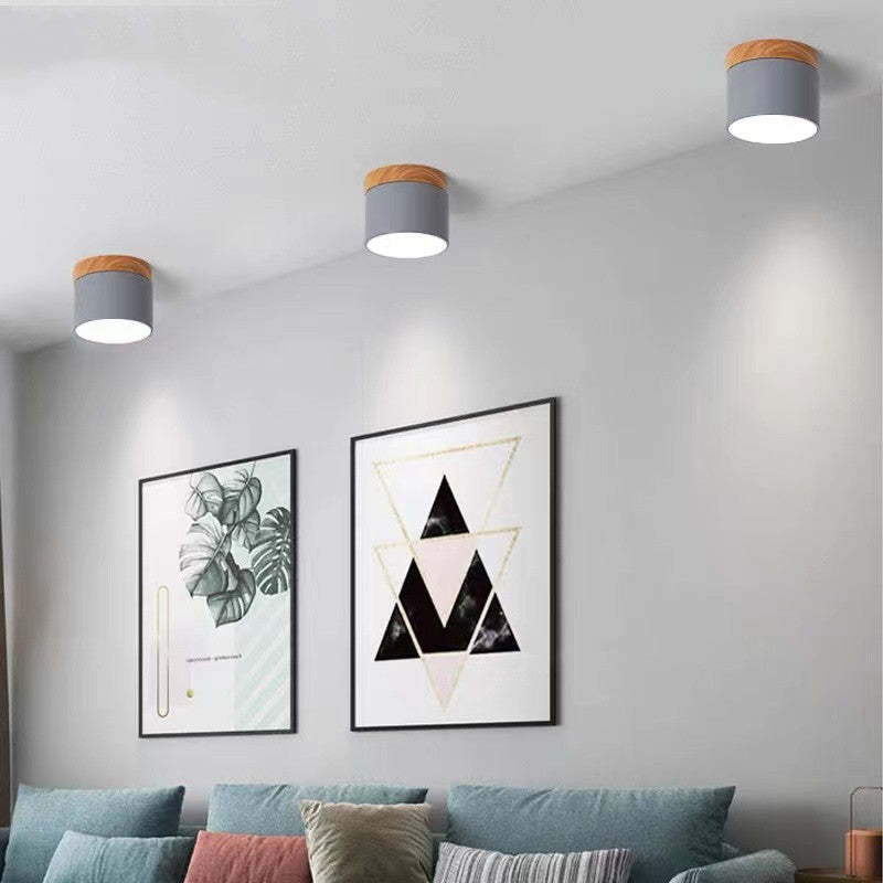 Halo Flush Mount Ceiling Light Modern Cylindrical Metal Acrylic