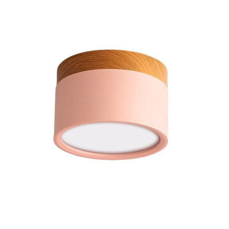 Halo Flush Mount Ceiling Light Modern Cylindrical Metal Acrylic