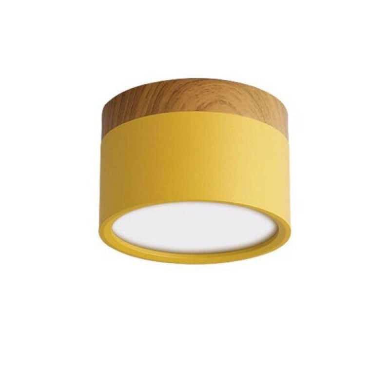 Halo Flush Mount Ceiling Light Modern Cylindrical Metal Acrylic