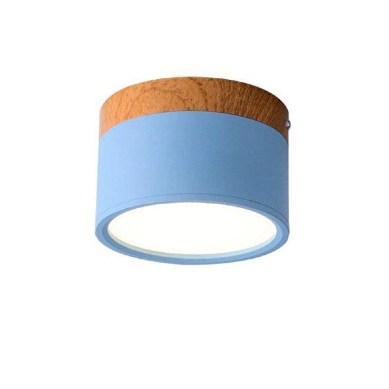 Halo Flush Mount Ceiling Light Modern Cylindrical Metal Acrylic