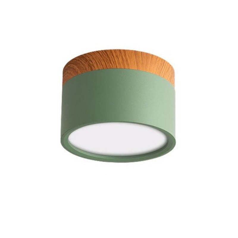 Halo Flush Mount Ceiling Light Modern Cylindrical Metal Acrylic