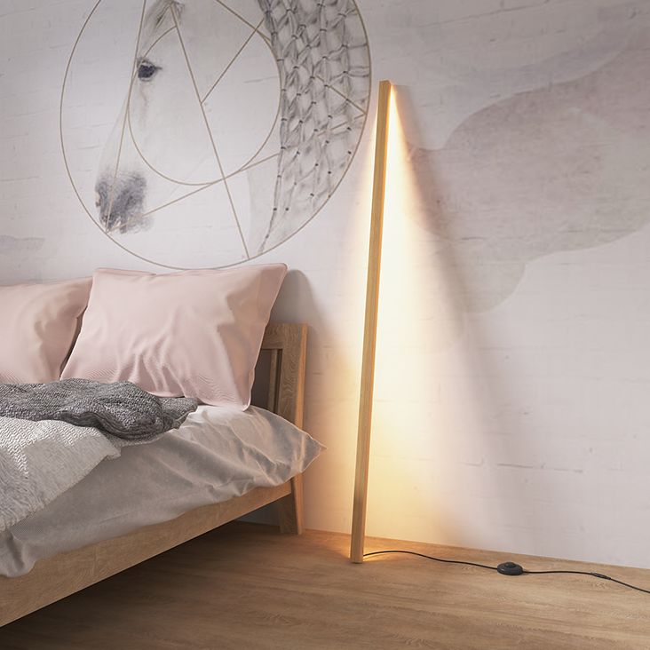 Elys Natural Wood Linear Minimalist Modern Living Room Bedroom