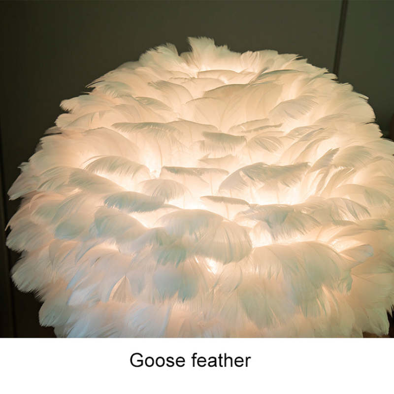 Yono Table Lamp Tripod with Feathers Modern Living Room Dining Room