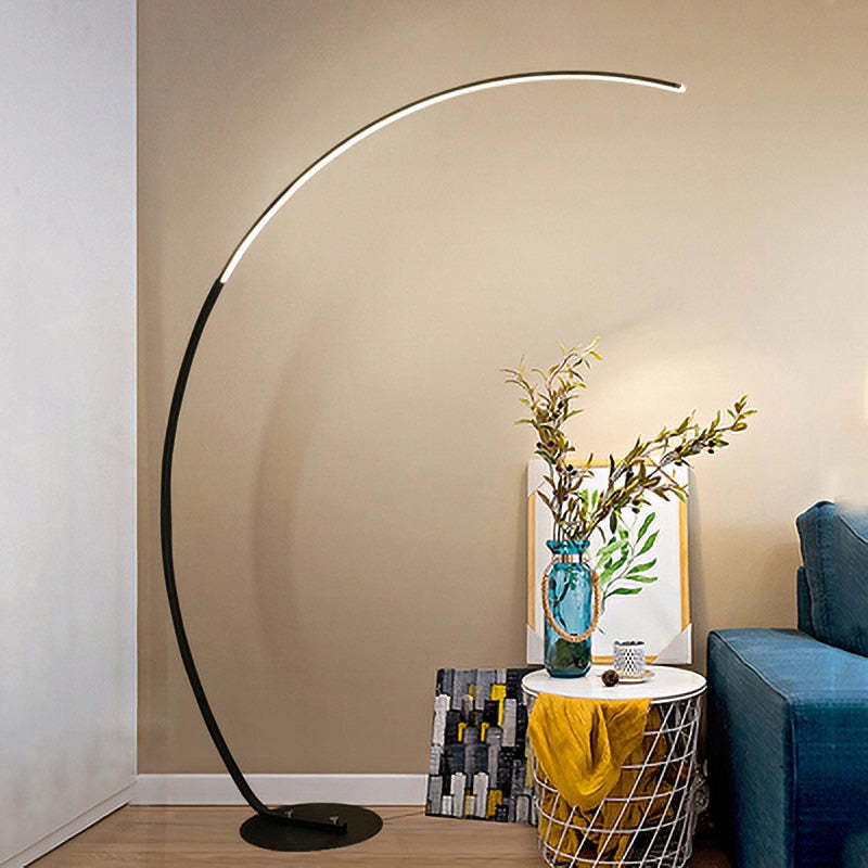 Elys Floor Lamp Modern Arc LED Metal Silicon Living Room Bedroom